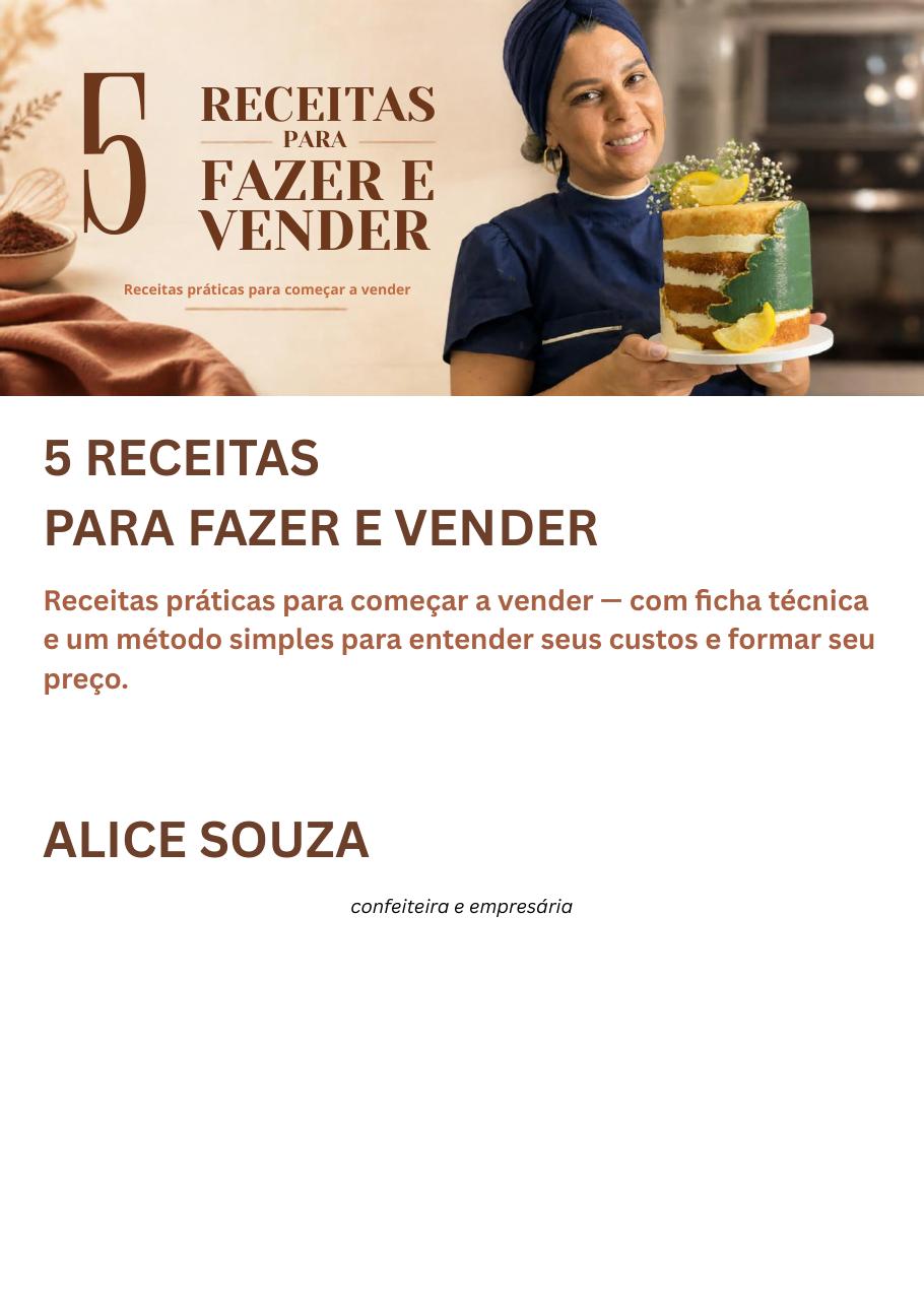 Capa do e-book 5 Receitas para Fazer e Vender